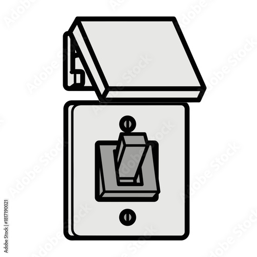 Electrical disconnect switch cover illustration for workplace hazard communication and safety procedures