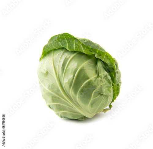 green cabbage isolated on white background