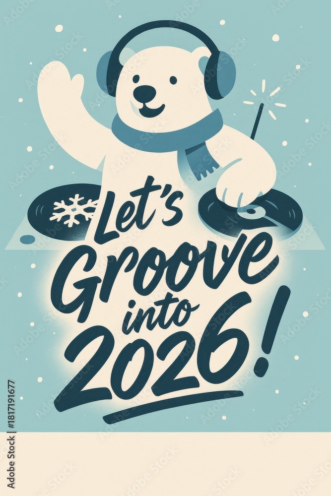 Fototapeta premium DJ Polar Bear Lets Groove 2026