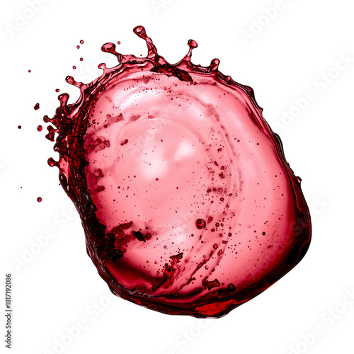 Liquid Splash Creates Vibrant Red Pattern Against White Background