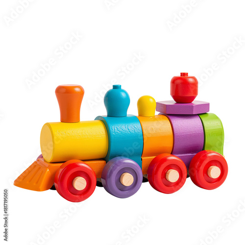 Colorful Wooden Toy Train Set for Children Playtime and Imagination Development