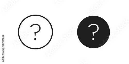 Help icon flat and thin stroke vector pack. Editable icons set