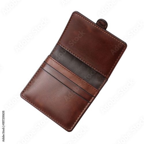 Leather Wallet With Multiple Compartments for Cards and Cash Displayed on a P...