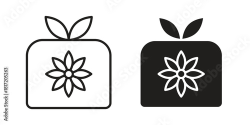 Furoshiki icon set. Outline symbol editable.