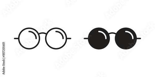 Glasses icon set. Outline symbol editable.