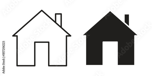 House icon set. Outline symbol editable.