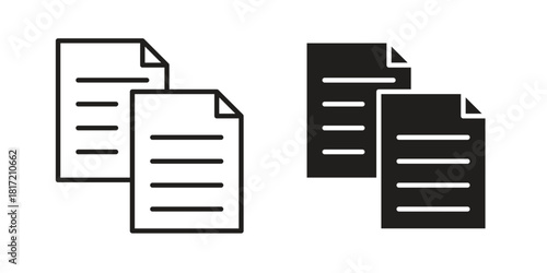 Duplicate icon flat and stroke collection for ui ux work.