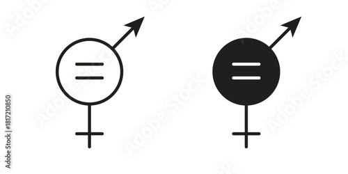 Equality icon flat and stroke collection for ui ux work.