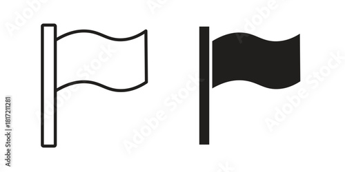 Flag icon flat and stroke collection for ui ux work.