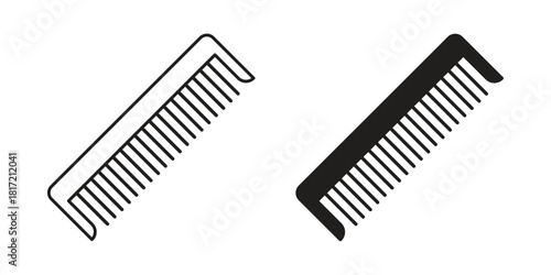 Hair brush icon flat and stroke collection for ui ux work.