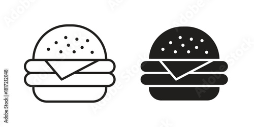 Hamburger icon flat and stroke collection for ui ux work.