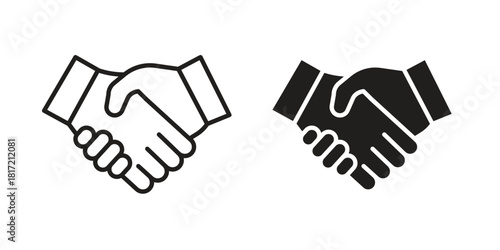 Handshake icon flat and stroke collection for ui ux work.