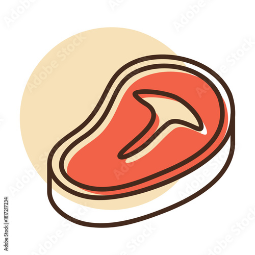 T-Bone Steak Meat Cut Flat Icon