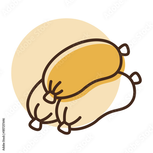 Bratwurst Sausages Minimalistic Flat Icon