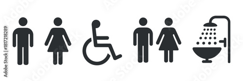 Public Toilet Signs Isolated on Transparent Background