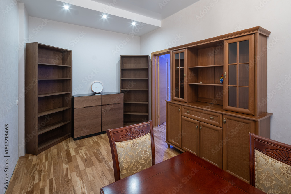 Fototapeta premium Interior photo of Living room with furniture, table and decorative elements.