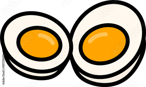 Boiled Egg Halves Illustration