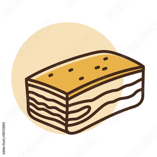 Slice of Pork Lard Minimal Flat Icon