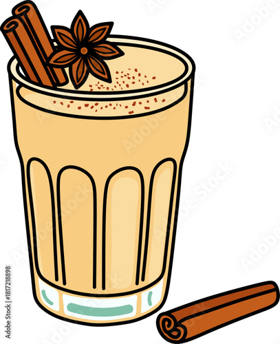 Hot Chai Drink with Star Anise Art