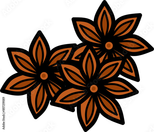 Star Anise Spice Vector Illustration