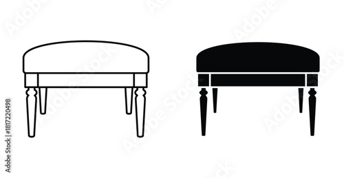 Footstool icon graphic design. Vector icon illustrations