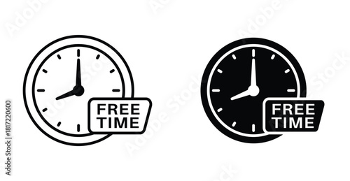 Free time icon graphic design. Vector icon illustrations