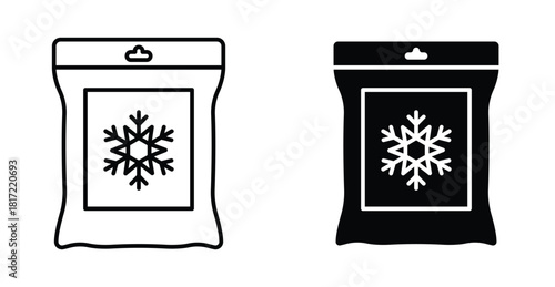 Frozen food bag icon graphic design. Vector icon illustrations
