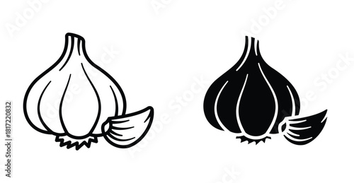 Garlic icon graphic design. Vector icon illustrations