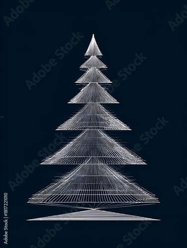 Minimalist Christmas Tree Line Art