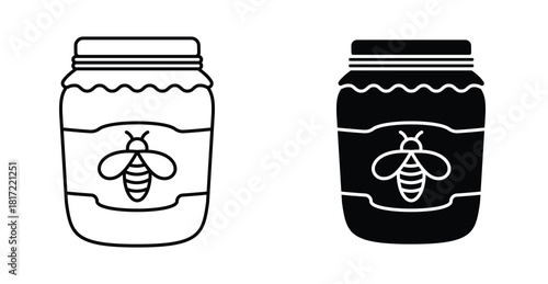 Honey jar icon graphic design. Vector icon illustrations