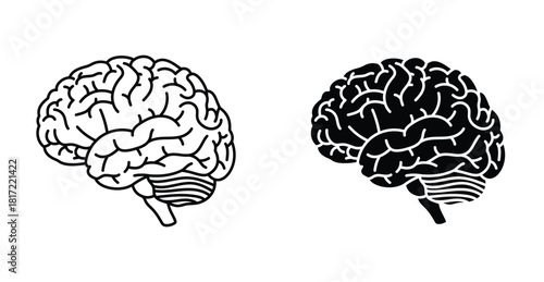 Human brain icon graphic design. Vector icon illustrations