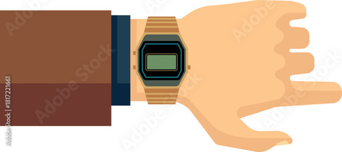 A watch is shown on a person s wrist