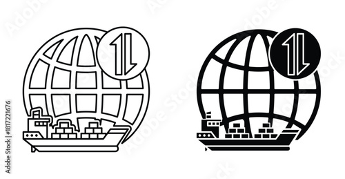 Import export icon graphic design. Vector icon illustrations