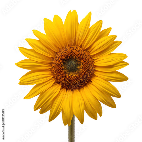 Bright Sunflower in Full Bloom Against a Clean Background Captures the Essenc...