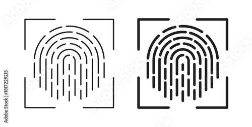 Fingerprint icon in simple flat trend modern graphic design abstract logotype element