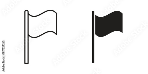 Flag icon in simple flat trend modern graphic design abstract logotype element