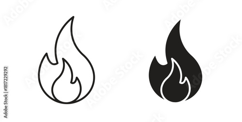 Flame icon in simple flat trend modern graphic design abstract logotype element