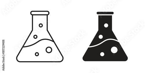 Flask icon in simple flat trend modern graphic design abstract logotype element