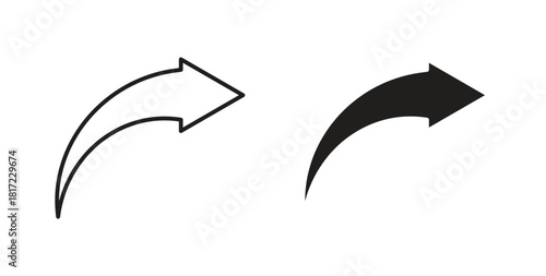 Forward icon in simple flat trend modern graphic design abstract logotype element