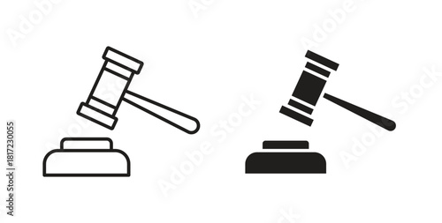 Gavel icon in simple flat trend modern graphic design abstract logotype element