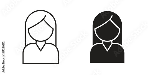 Girl icon in simple flat trend modern graphic design abstract logotype element