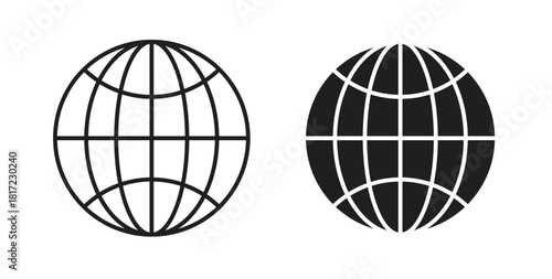 Globe icon in simple flat trend modern graphic design abstract logotype element