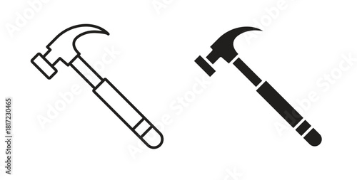 Hammer icon in simple flat trend modern graphic design abstract logotype element