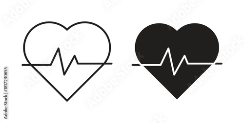 Heartbeat icon in simple flat trend modern graphic design abstract logotype element