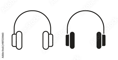 Headphones icon in simple flat trend modern graphic design abstract logotype element