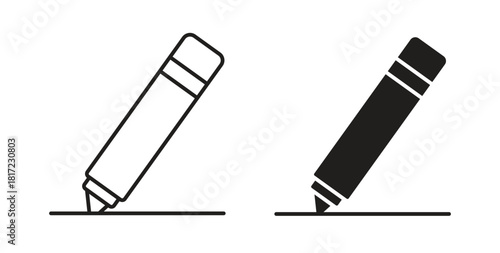Highlighter icon in simple flat trend modern graphic design abstract logotype element