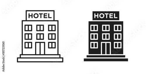 hotel icon in simple flat trend modern graphic design abstract logotype element