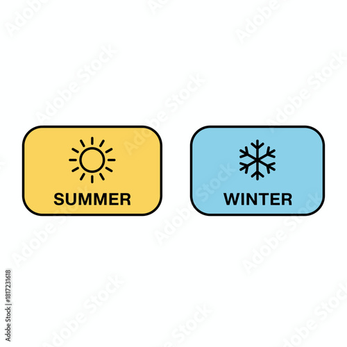 The summer/winter switch is a button that toggles between summer and winter modes, presented as an isolated vector UI element