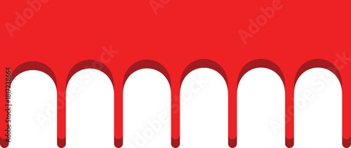 red paint and drops of blood, dripping paint on the wall, thick paint