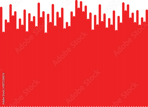 red paint and drops of blood, dripping paint on the wall, thick paint